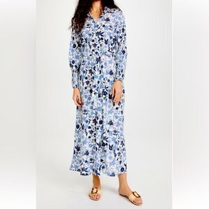 Misa Los Angeles Blue & Navy Floral Maxi Dress